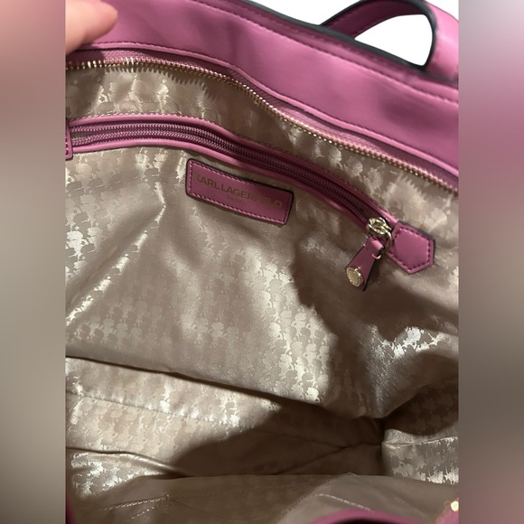 Karl Lagerfeld purple plum Big Bow Shoulder Purse | Karl Lagerfeld Bag - Picture 9 of 14